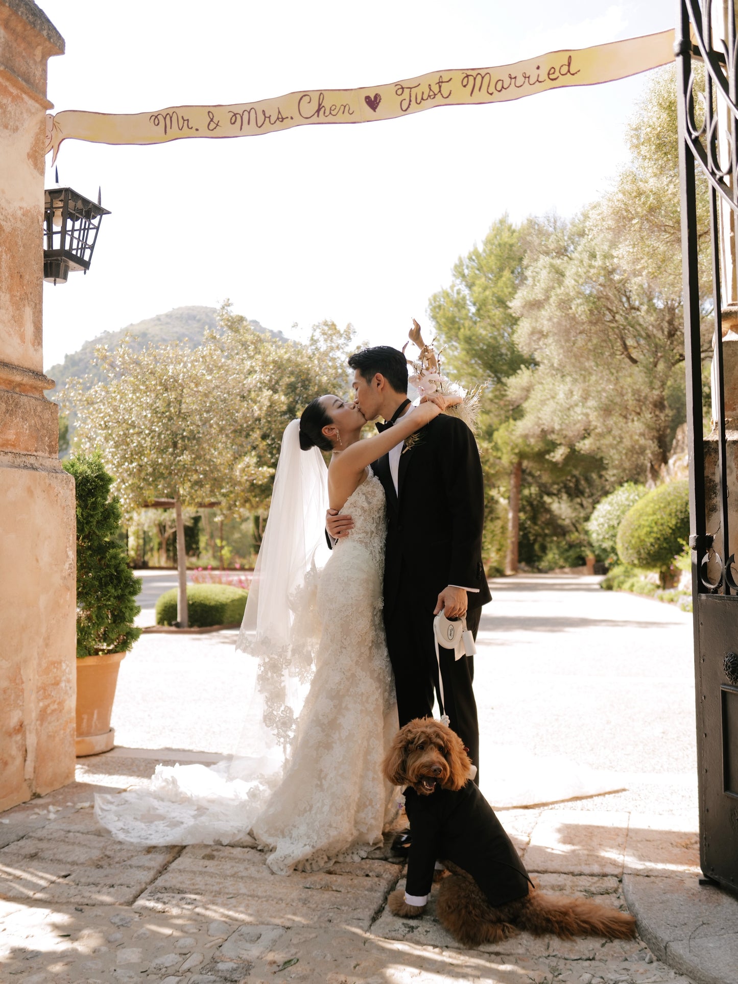 Illusion High Neck Lace Wedding Gown with Train