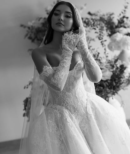 Corset Sweetheart Lace Ball Gown Wedding Dress