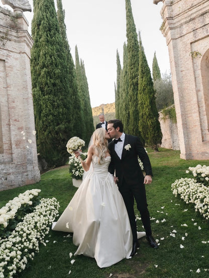 Strapless Satin Ball Gown Wedding Dress