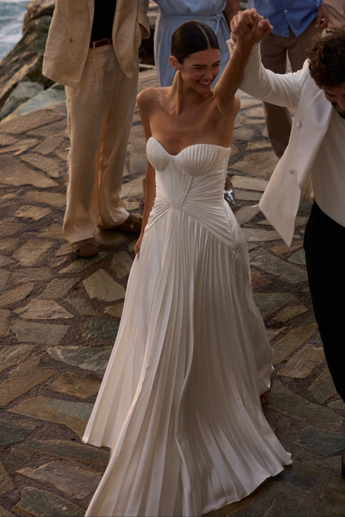 Strapless Pleated Corset A-Line Wedding Dress