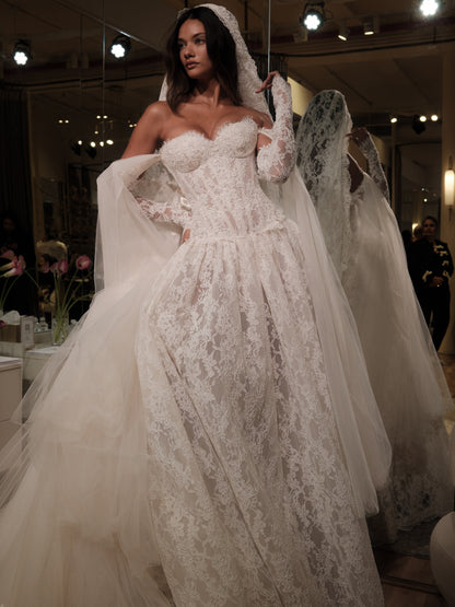 Lace Corset Ball Gown Wedding Dress