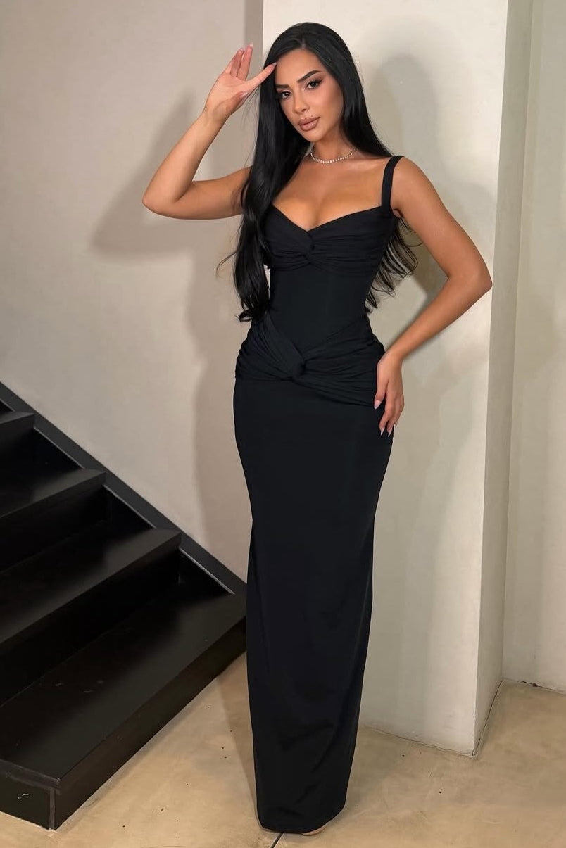 Ruched Sweetheart Bodycon Maxi Dress