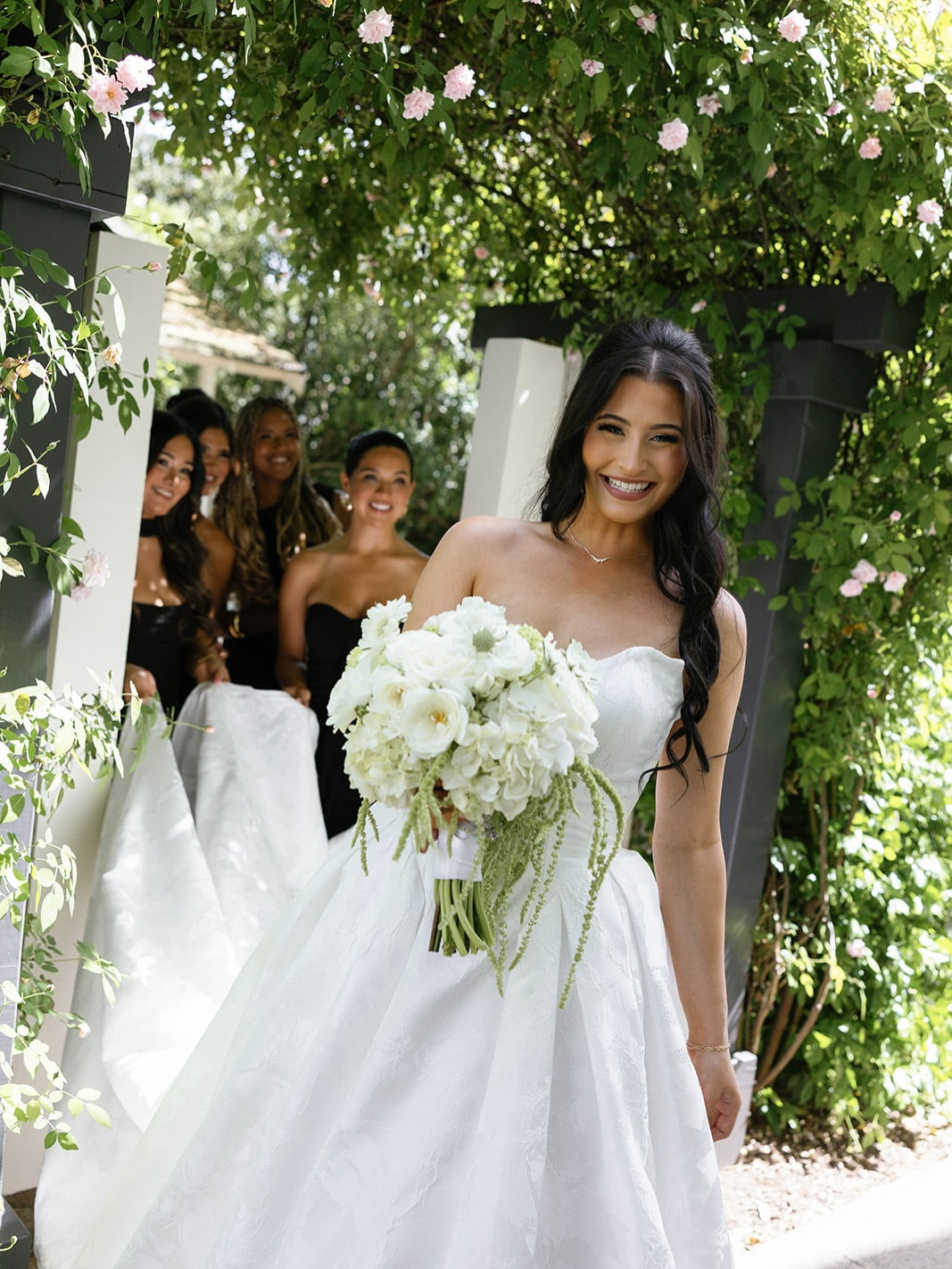 Strapless Ball Gown Wedding Dress with Structured Bodice