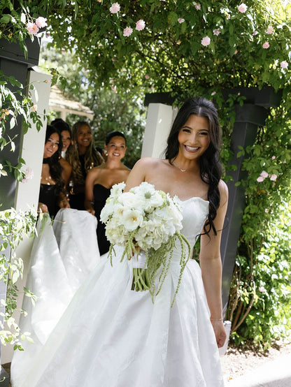 Strapless Ball Gown Wedding Dress with Structured Bodice