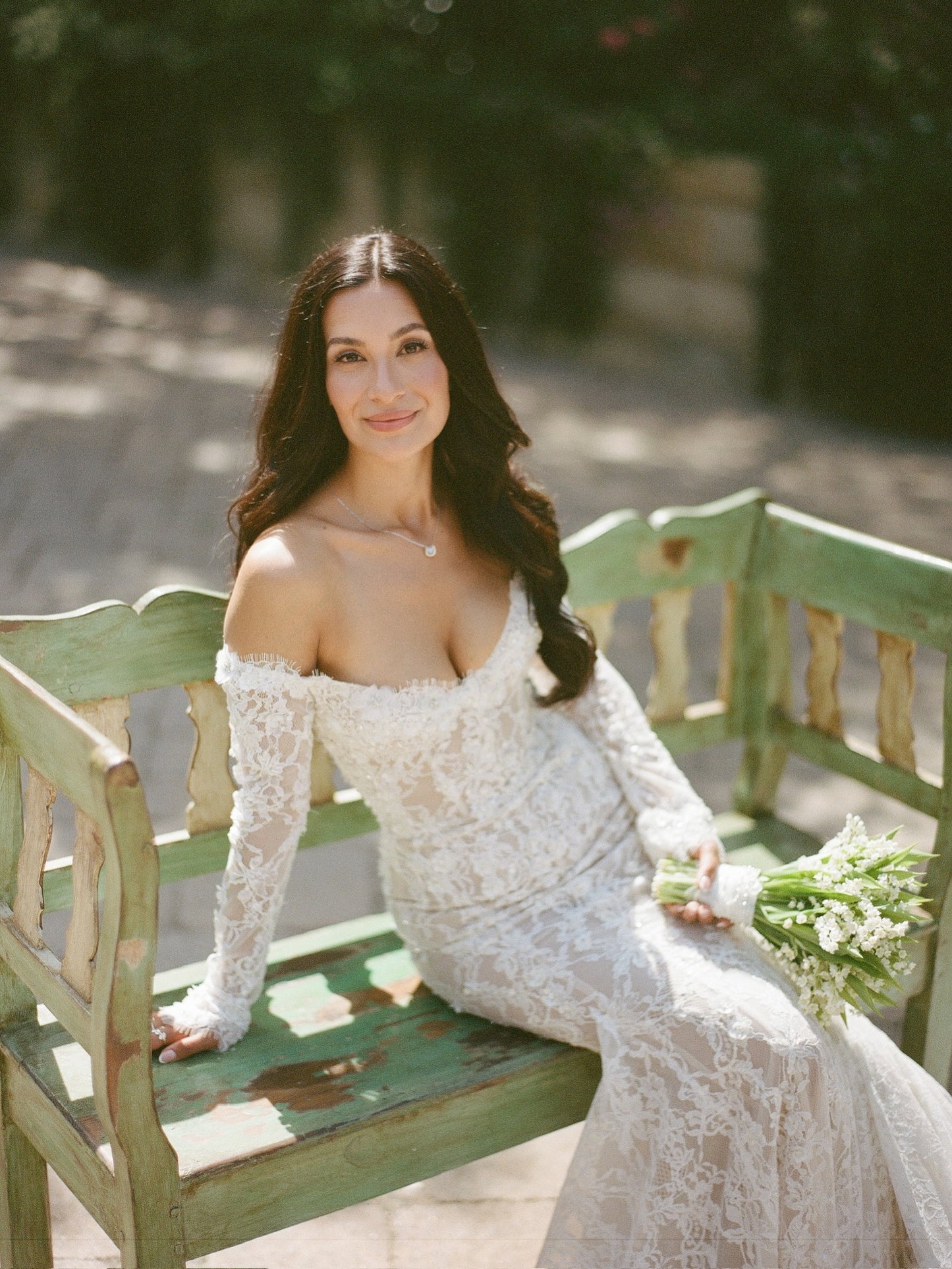 Off-the-Shoulder Lace Mermaid Wedding Dress