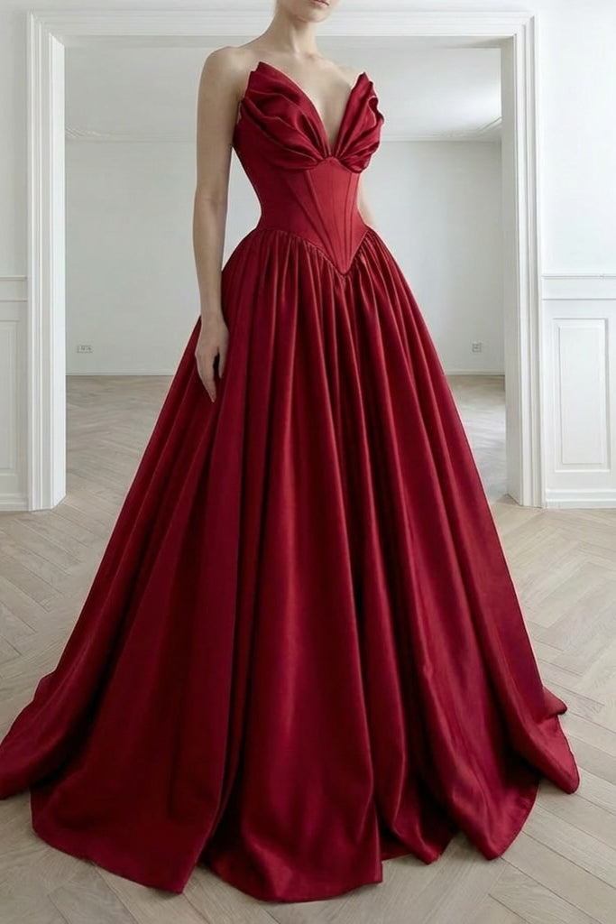 Strapless Sweetheart Corset Satin Ball Gown