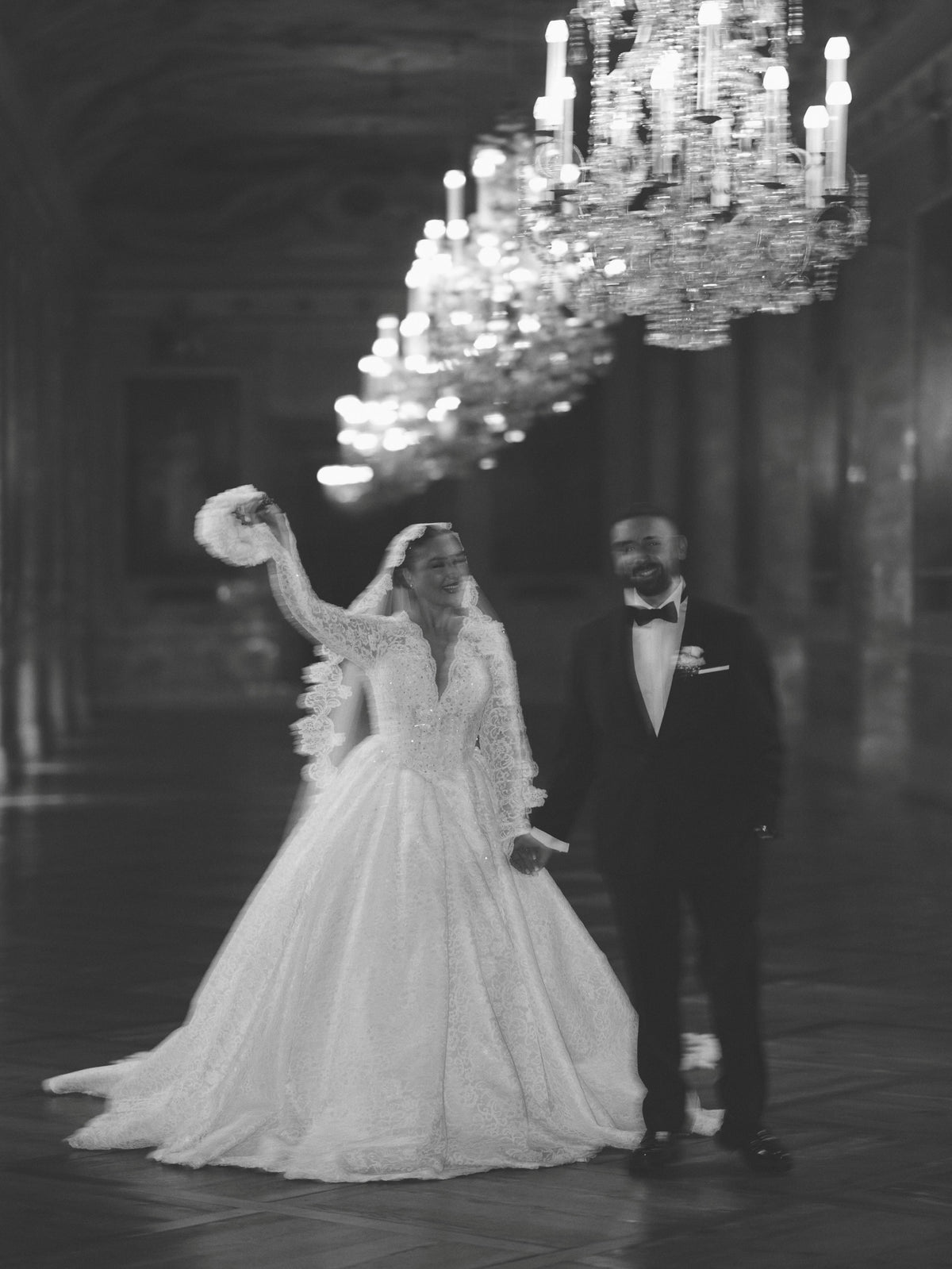 Lace Ball Gown Wedding Dress with Long Sleeves