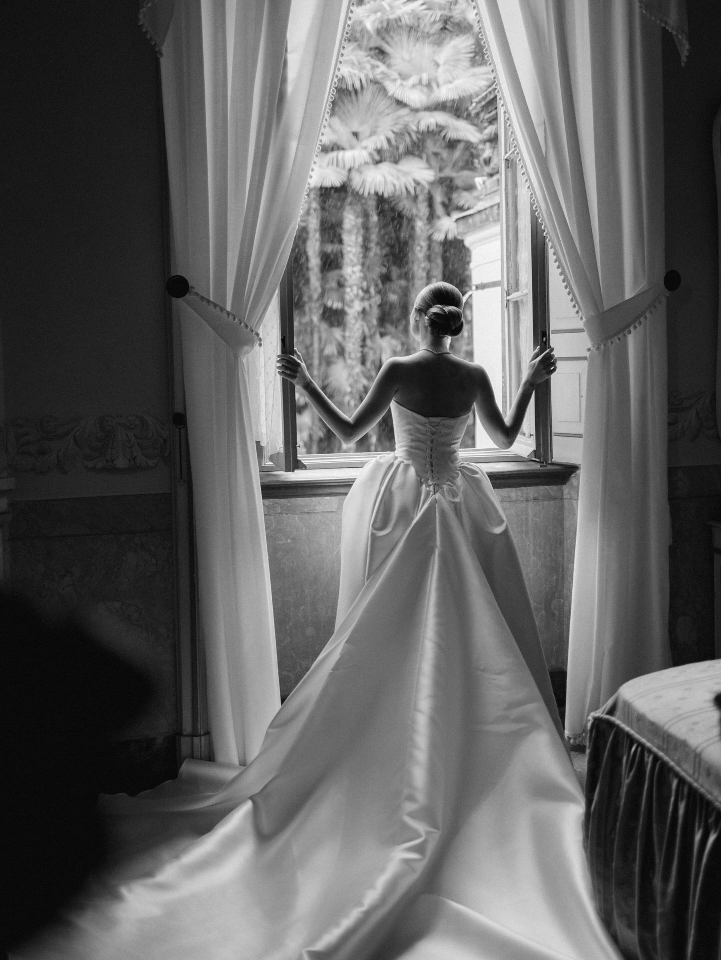 Strapless Basque Waist Ball Gown Wedding Dress