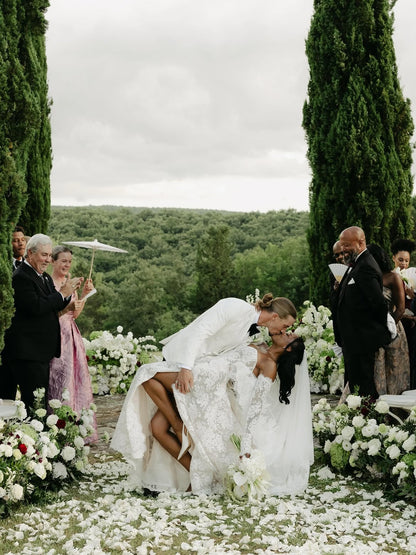 Floral Lace Long Sleeve A-Line Wedding Dress