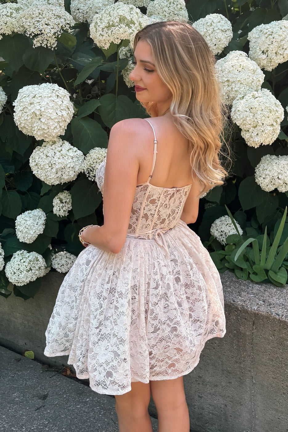Sweetheart Lace Corset Mini Dress