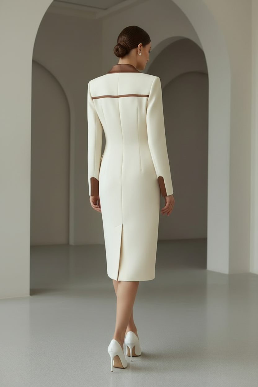 Double-Breasted Blazer Midi Dress