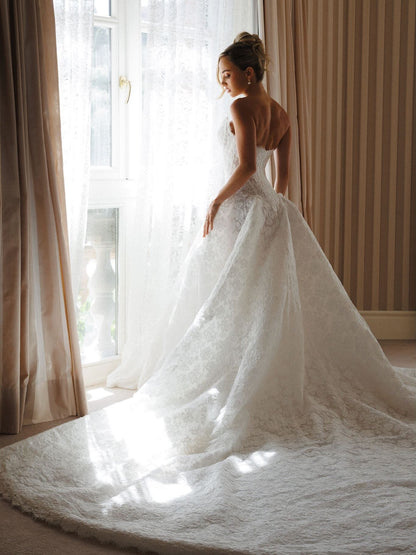 Strapless Sweetheart Lace A-Line Wedding Dress