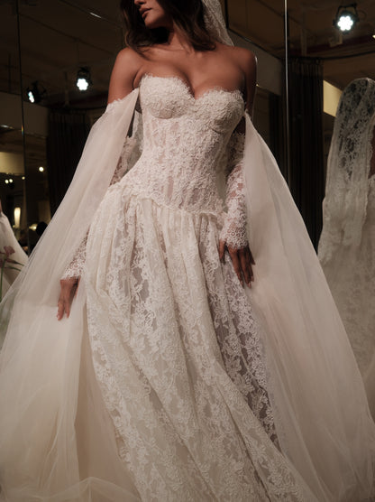Lace Corset Ball Gown Wedding Dress
