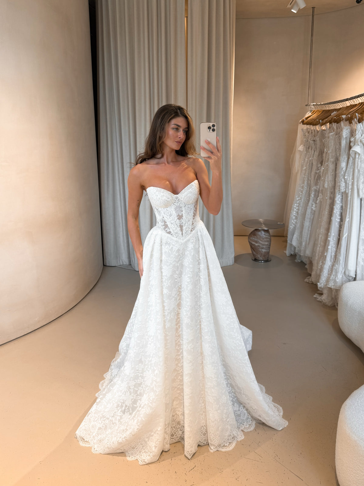 Strapless Lace Corset A-Line Wedding Dress