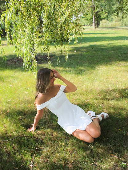 Off-the-Shoulder Mini A-Line Dress