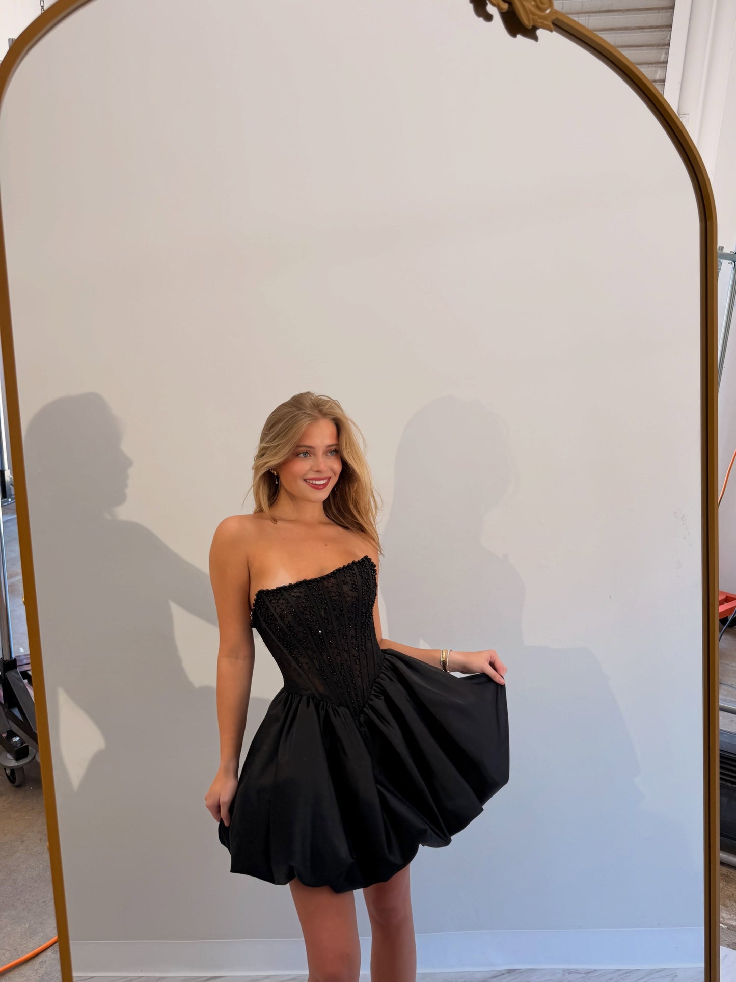 Strapless Corset Bodice Bubble Skirt Mini Dress