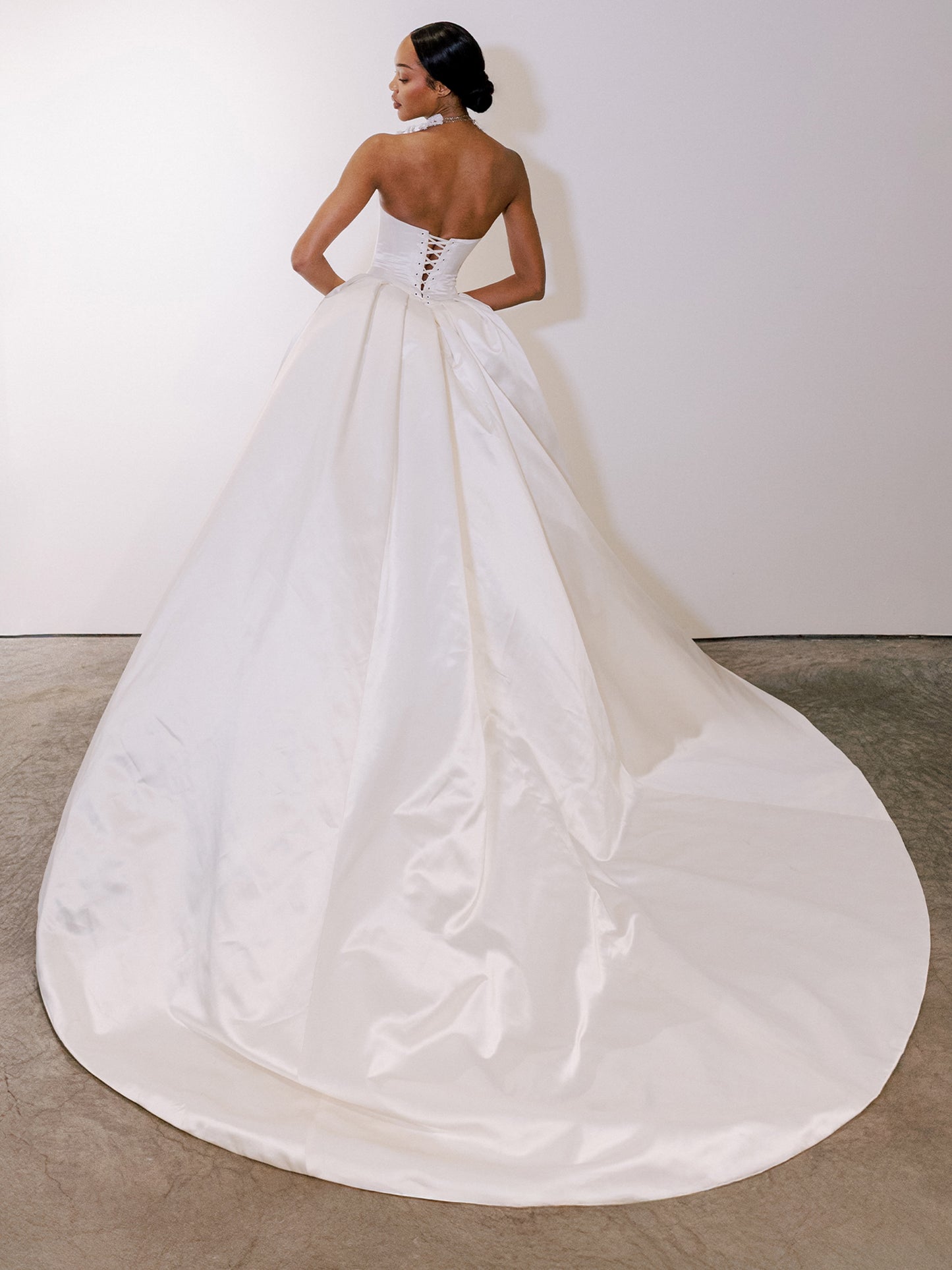Strapless Satin Ball Gown Wedding Dress
