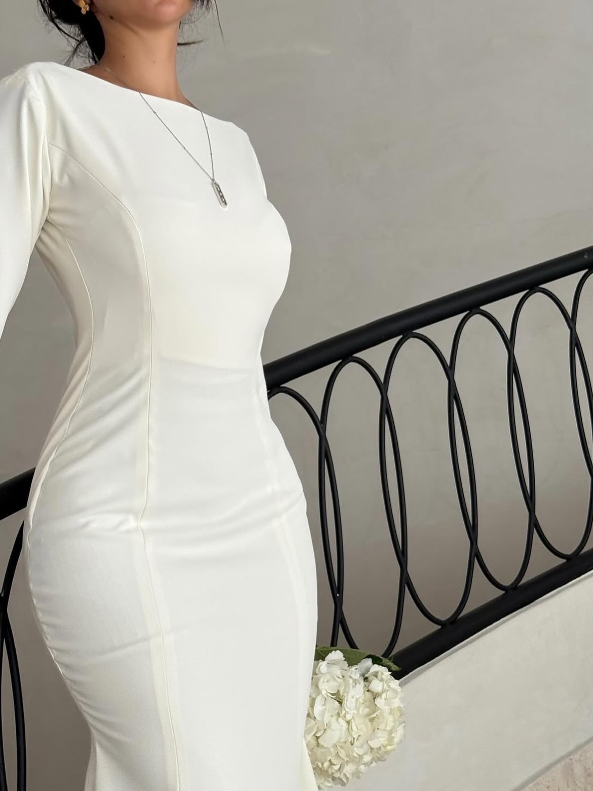 Long Sleeve Mermaid Wedding Dress with Open Back