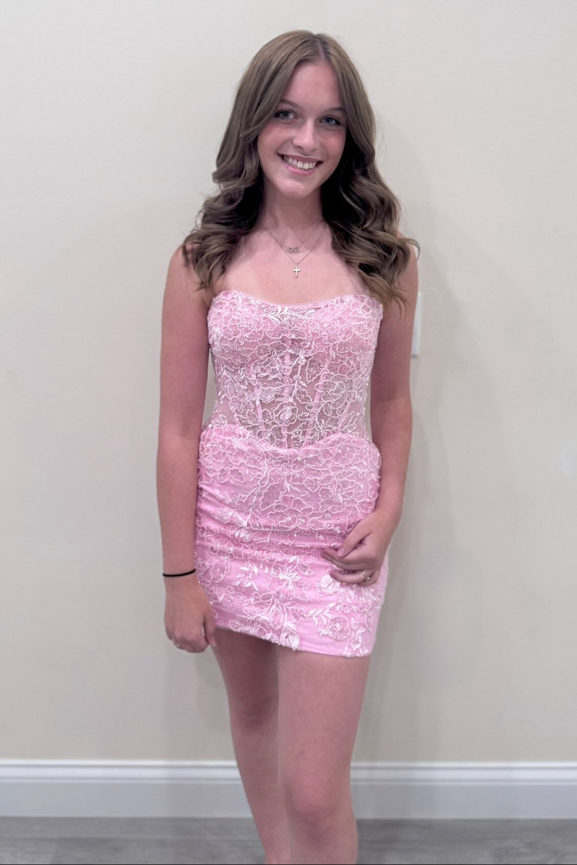 Strapless Corset Lace Bodycon Mini Dress