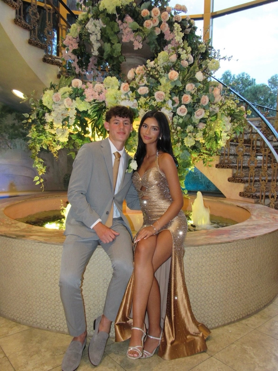 Halter Cut-Out Mermaid Evening Gown with Slit