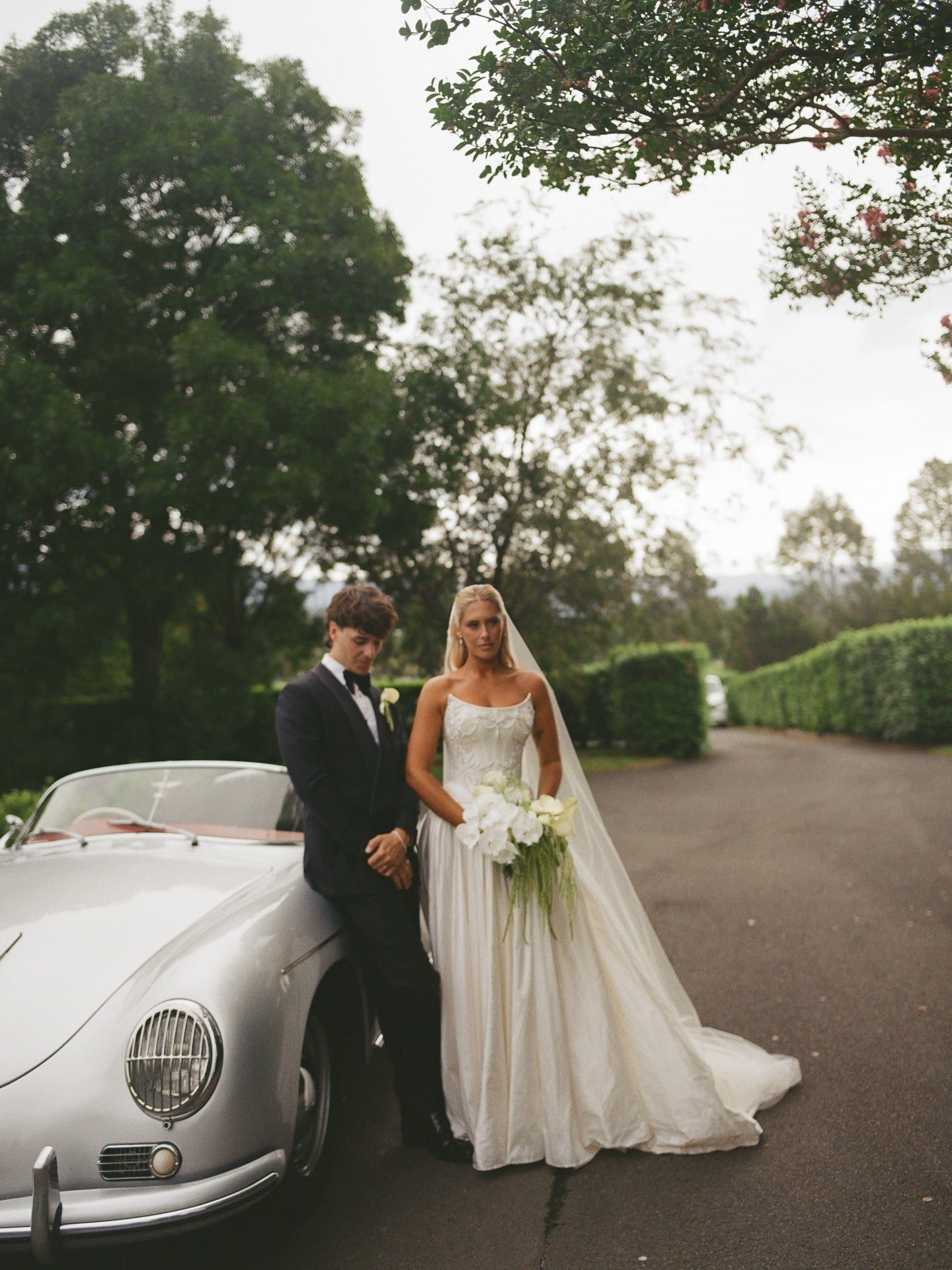 Embellished Corset A-Line Wedding Dress with Train