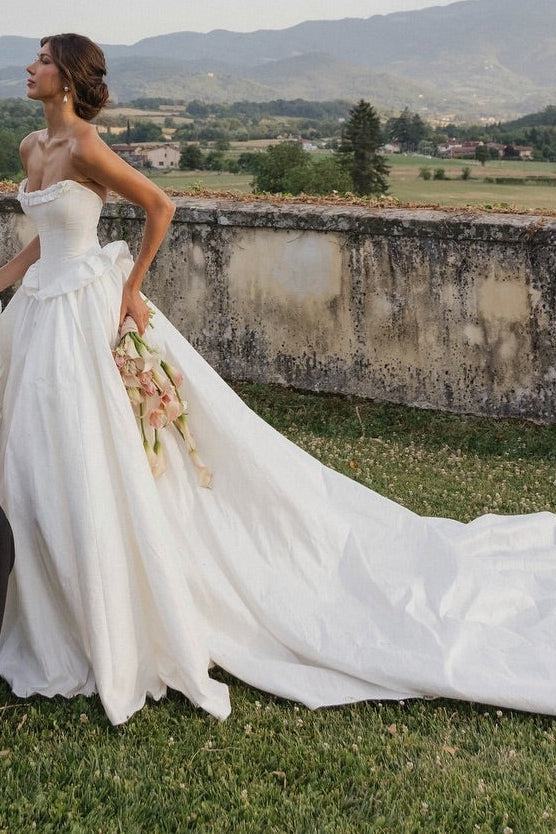 Strapless Corset Ball Gown Wedding Dress