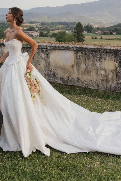 Strapless Corset Ball Gown Wedding Dress