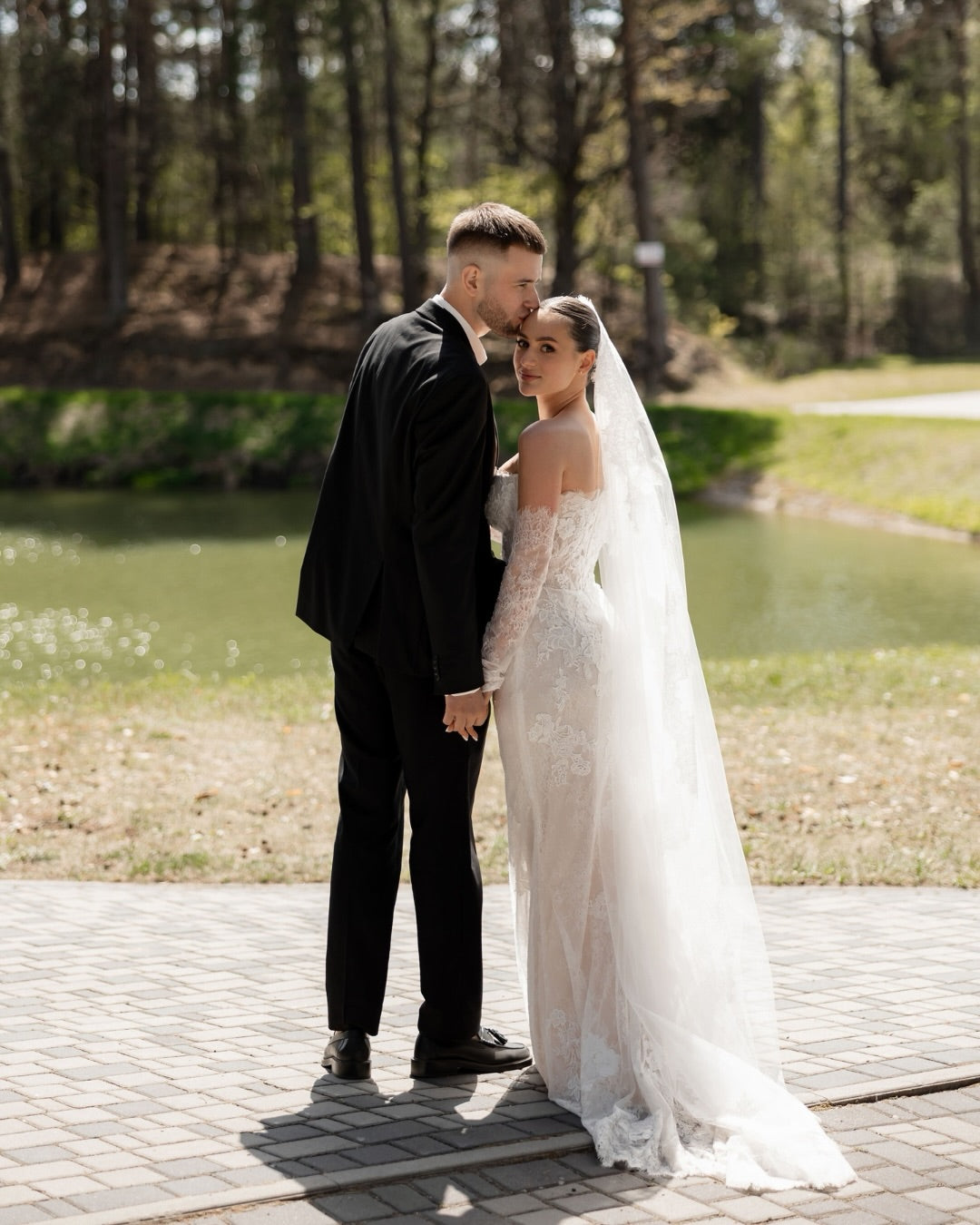 Lace Corset Mermaid Wedding Dress with Sleeves