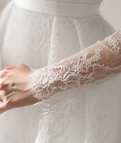 Lace High Neck Ball Gown Wedding Dress