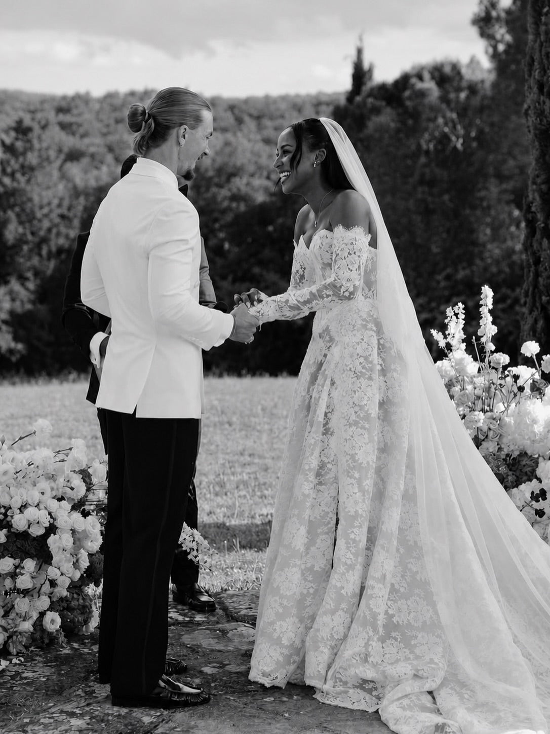 Floral Lace Long Sleeve A-Line Wedding Dress