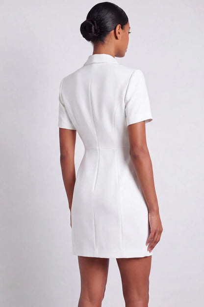 Shawl Collar Short Sleeve Blazer Mini Dress