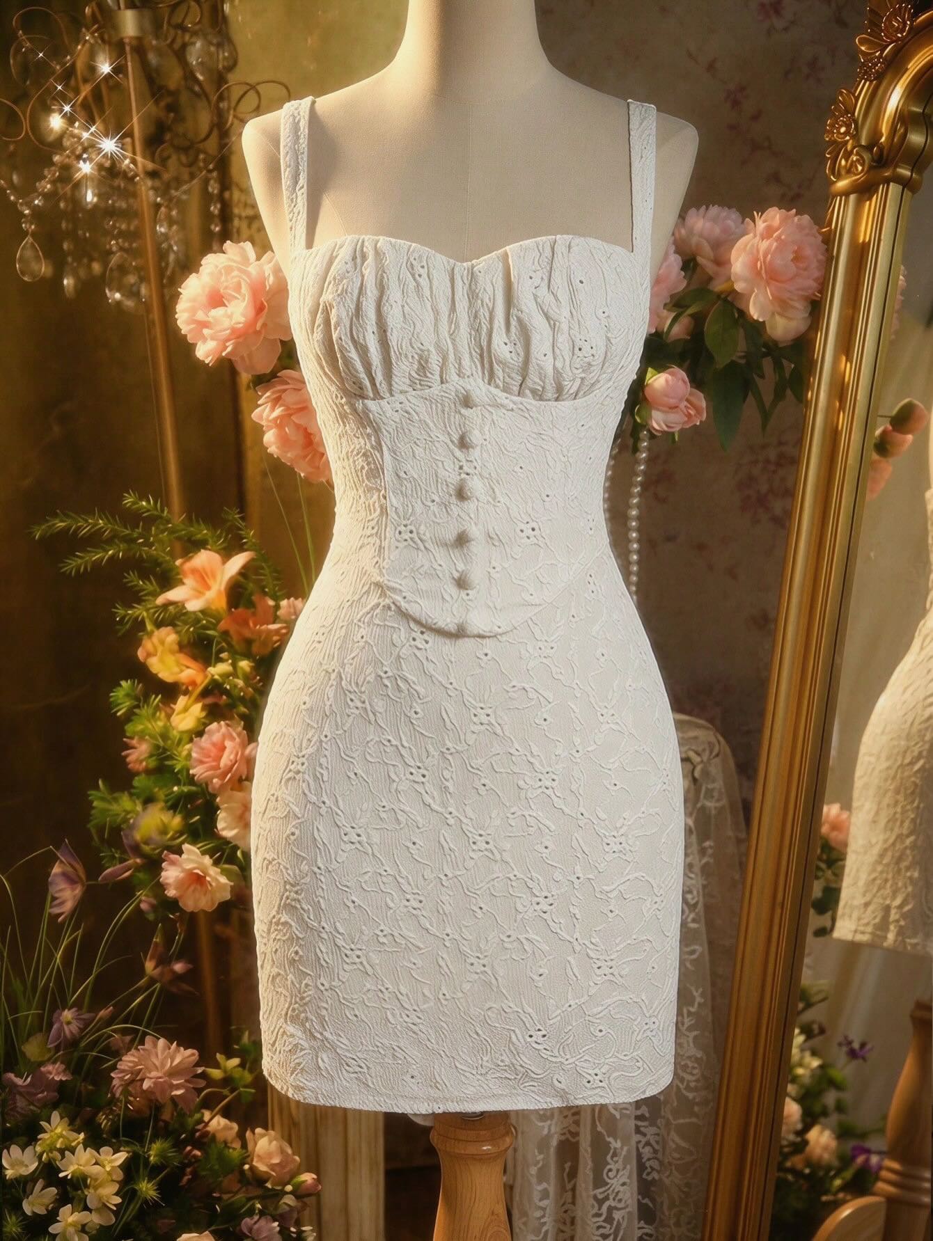 Vintage Inspired Corset Lace Mini Dress