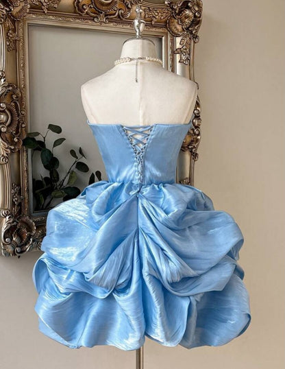 3D Floral Strapless Pick-Up Skirt Mini Dress