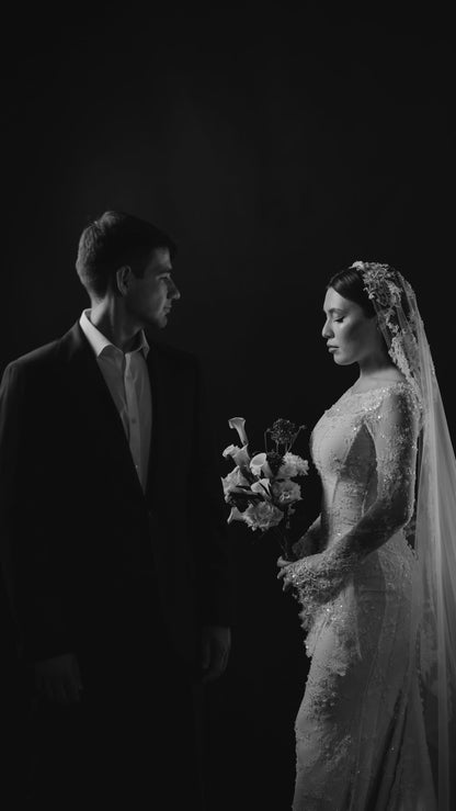 Lace Illusion Long Sleeve Wedding Dress