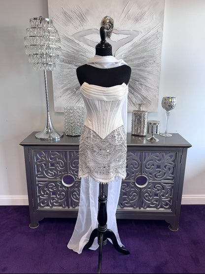 Strapless Crystal Embellished Corset Mini Dress