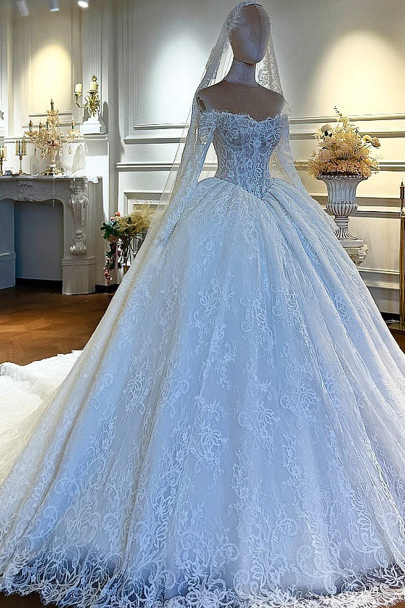Lace Ball Gown Wedding Dress with Corset Bodice