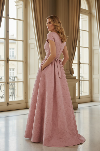 Embellished A-Line Gown with Pockets