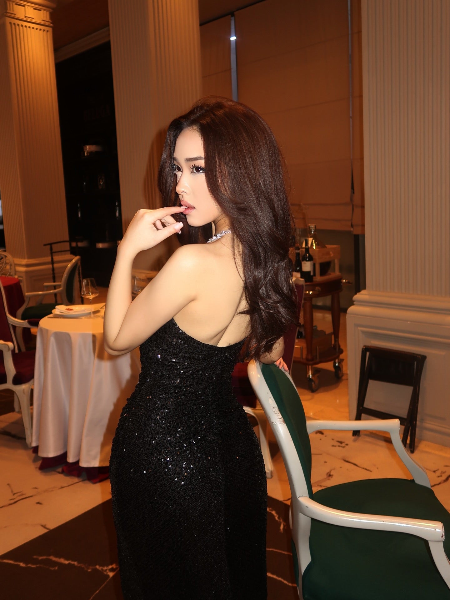 Strapless Sweetheart Sequin Maxi Gown with High Slit