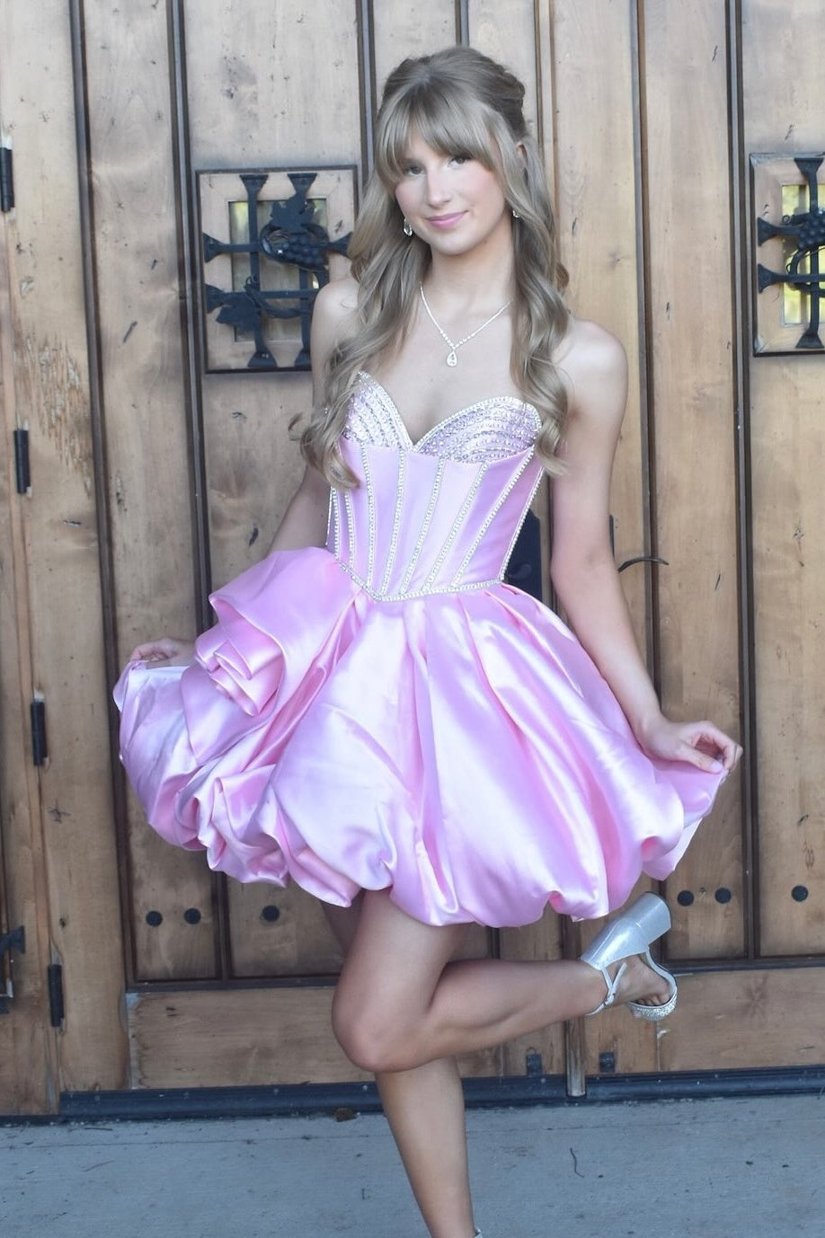 Strapless Sweetheart Corset Bubble Mini Dress