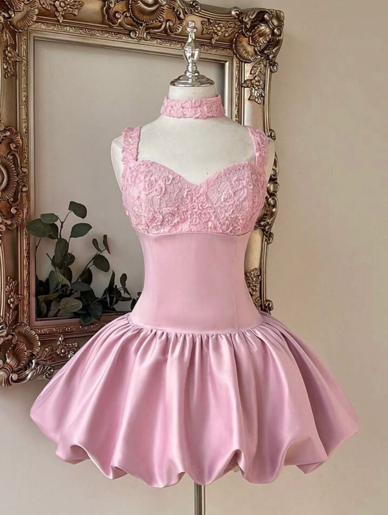 Sweetheart Lace Corset Bubble Mini Dress