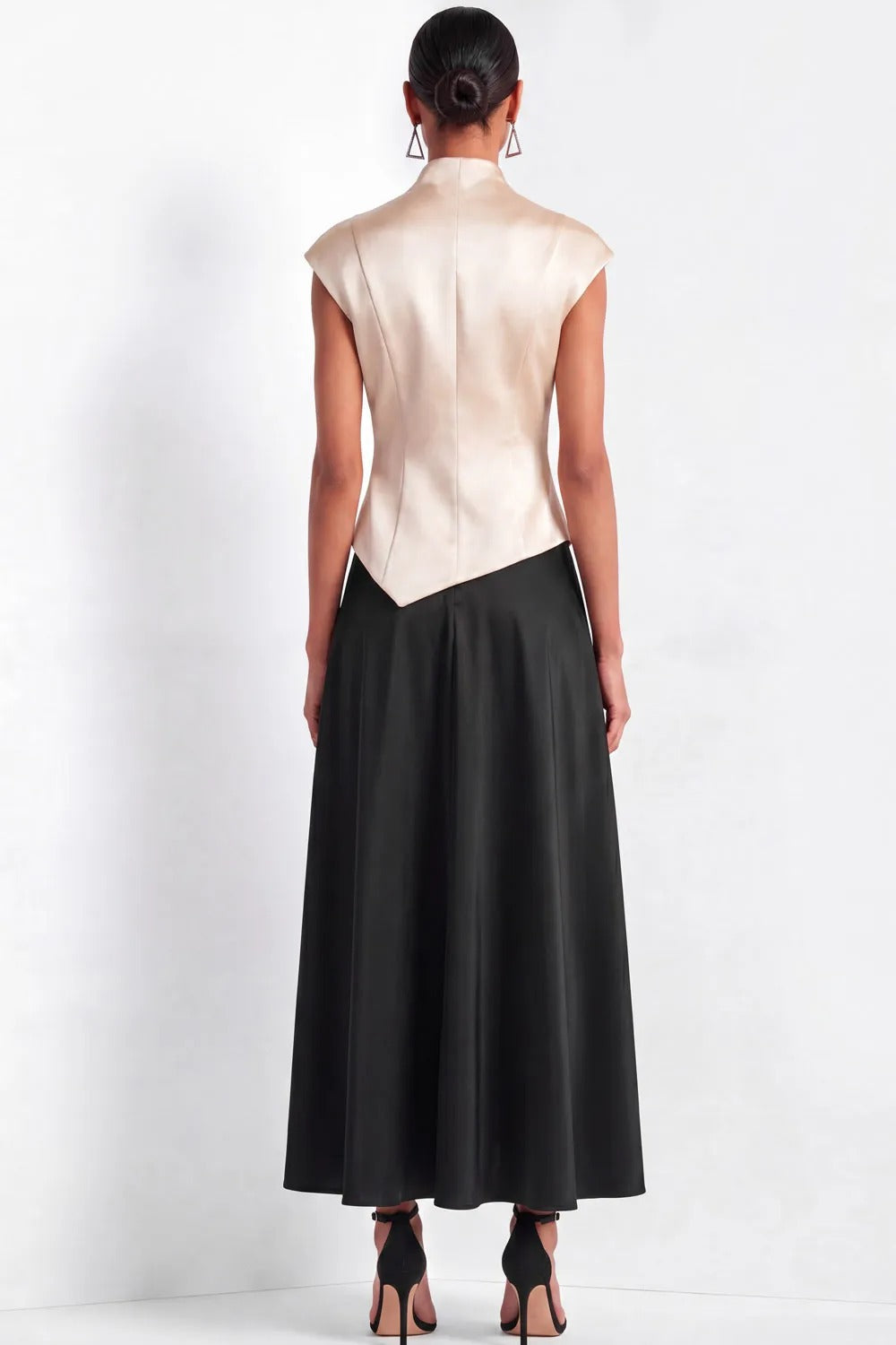 Asymmetric Wrap Bodice Maxi Dress