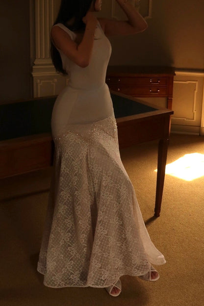 Mermaid Dress Set with Lace Skirt and Jacket