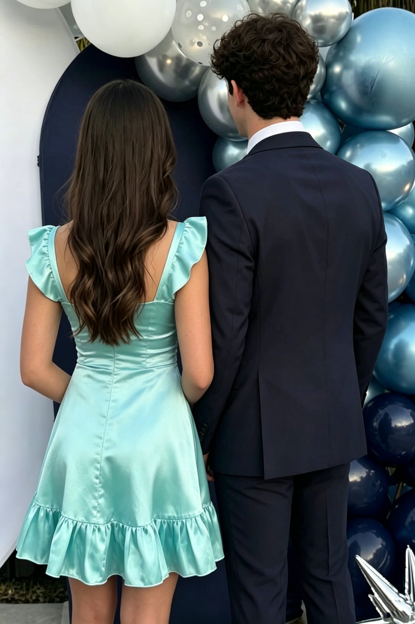 Sweetheart Ruched Satin A-Line Mini Dress