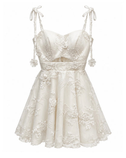 Floral Lace Cut-Out A-Line Mini Dress