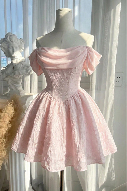Off-the-Shoulder Textured Corset Mini Dress