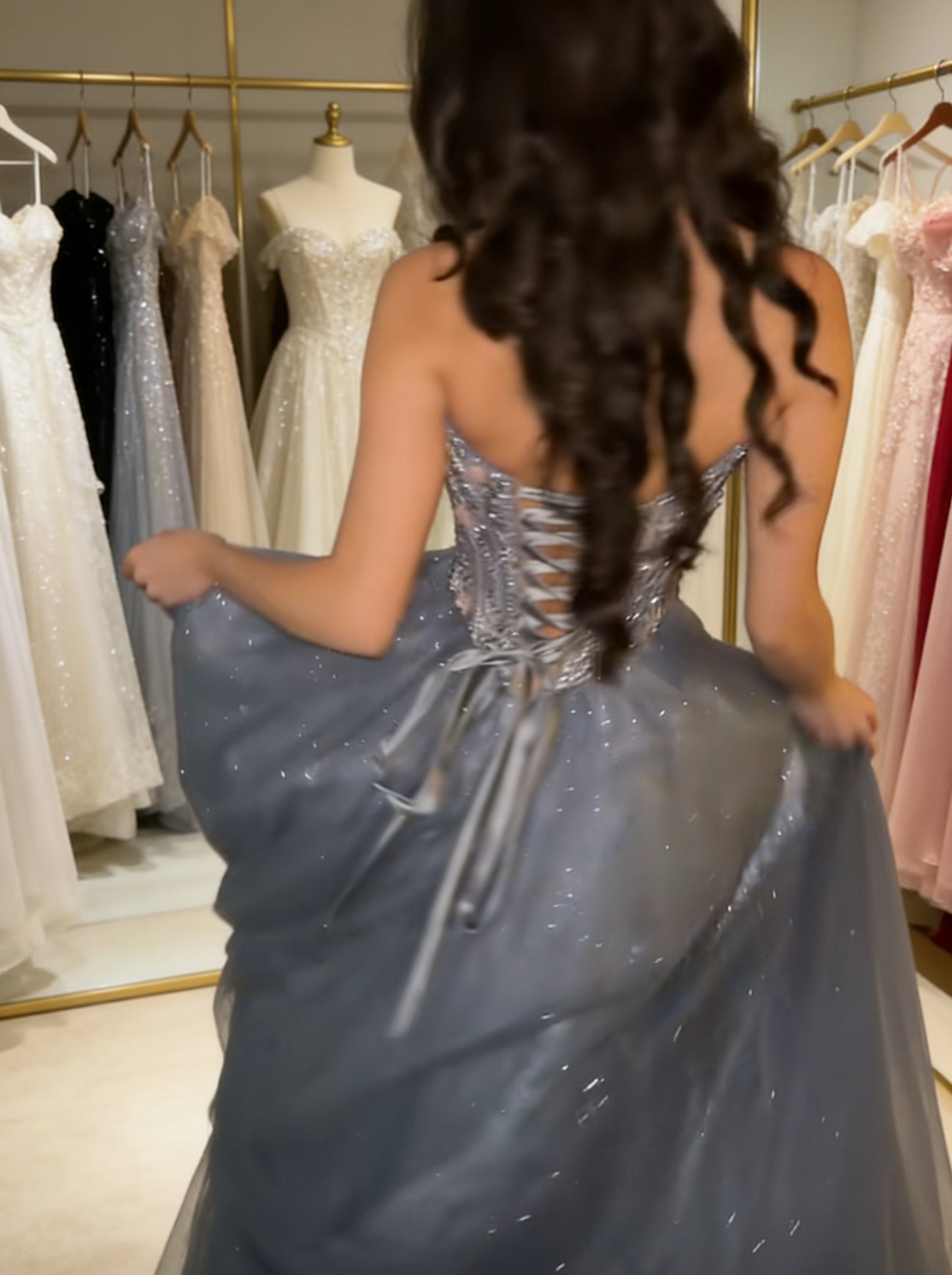 Strapless Sweetheart Tulle Ball Gown with Corset Back