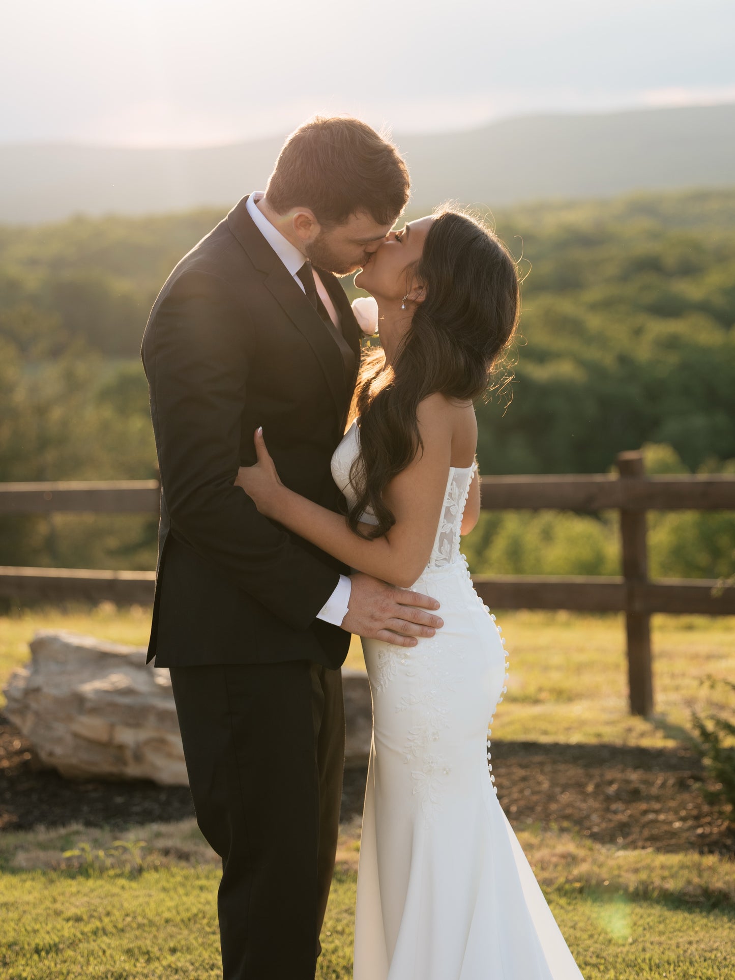 Strapless Sheath Wedding Gown with Lace Overskirt Train