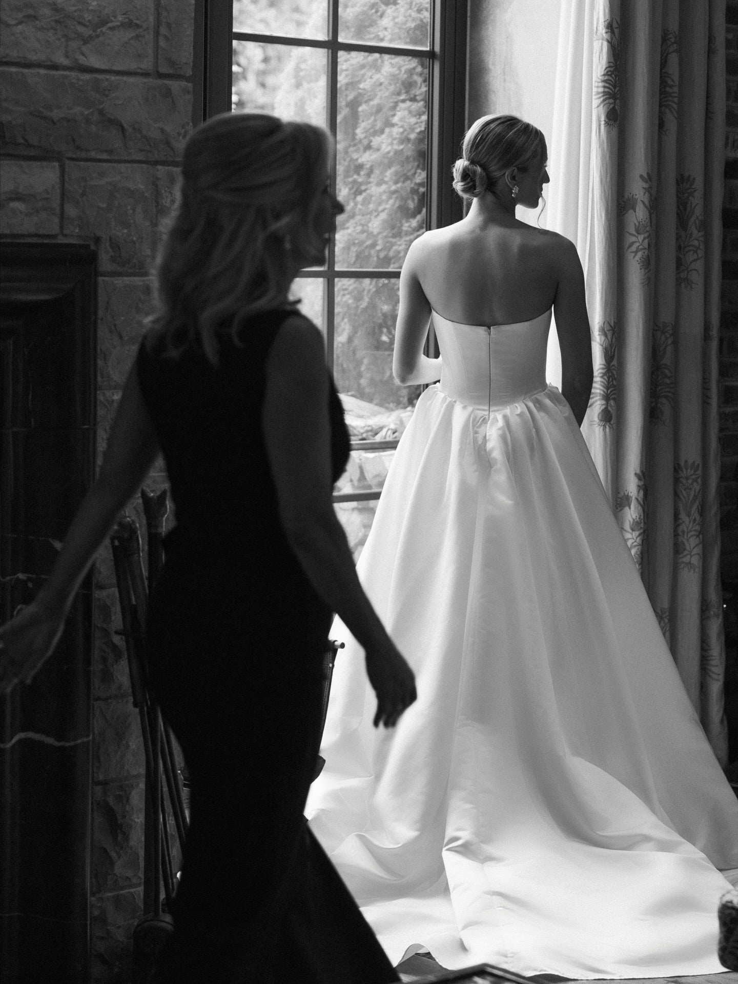 Strapless Satin A-Line Wedding Gown with Train