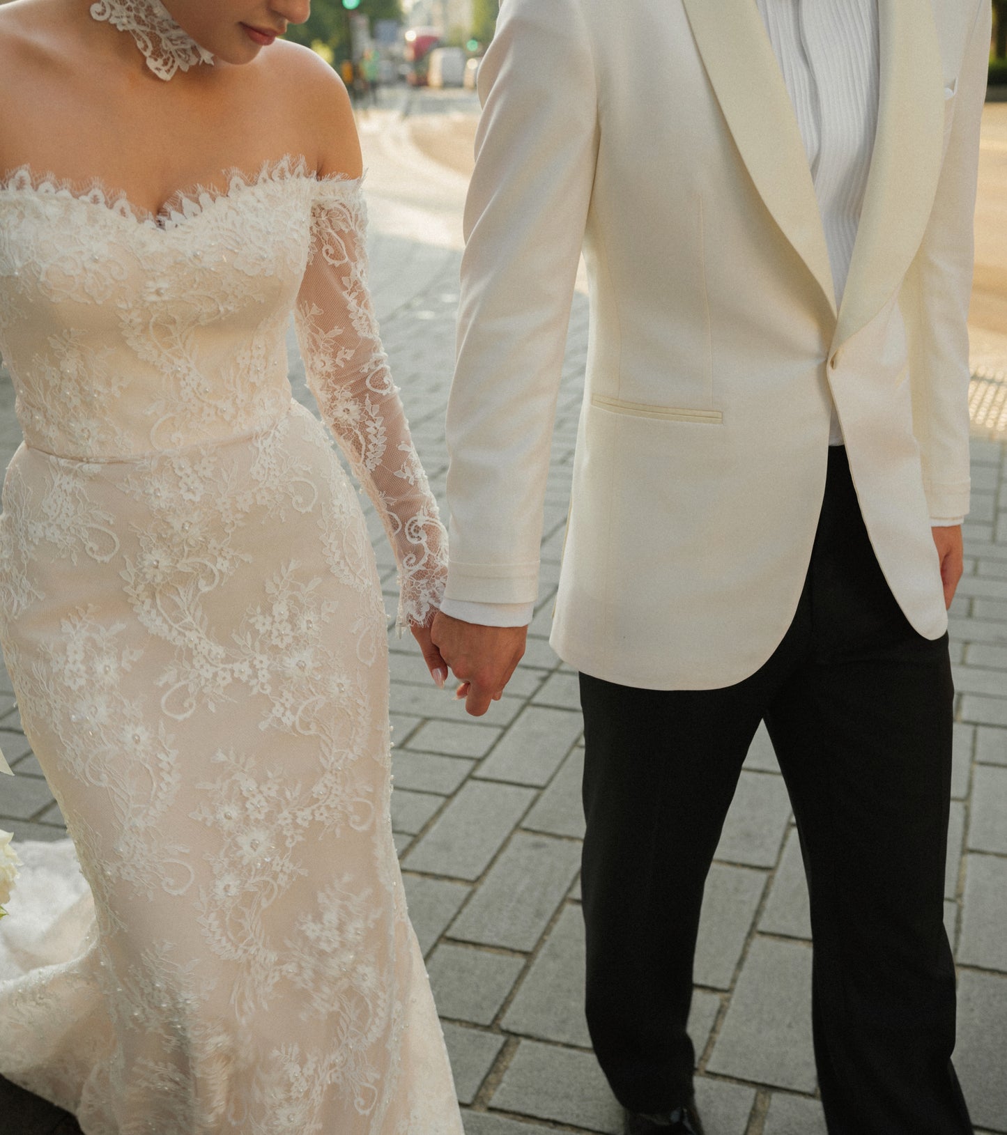 Off-the-Shoulder Long Sleeve Lace Mermaid Wedding Dress
