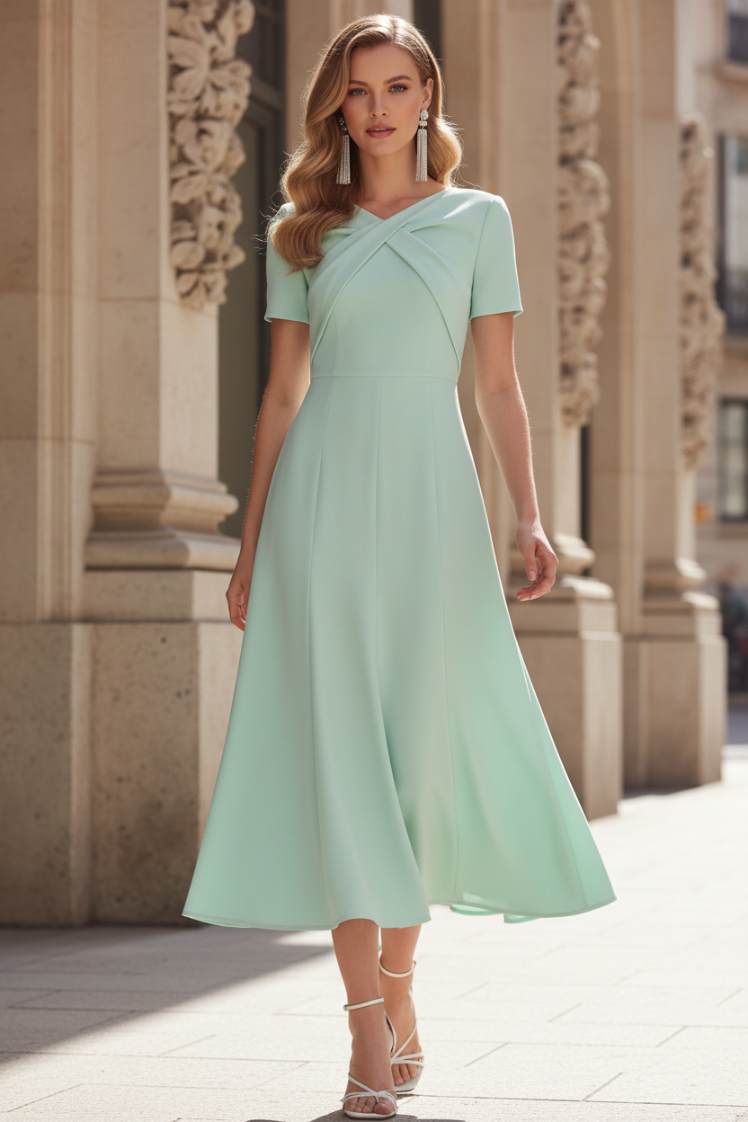Twist Front Midi Dress